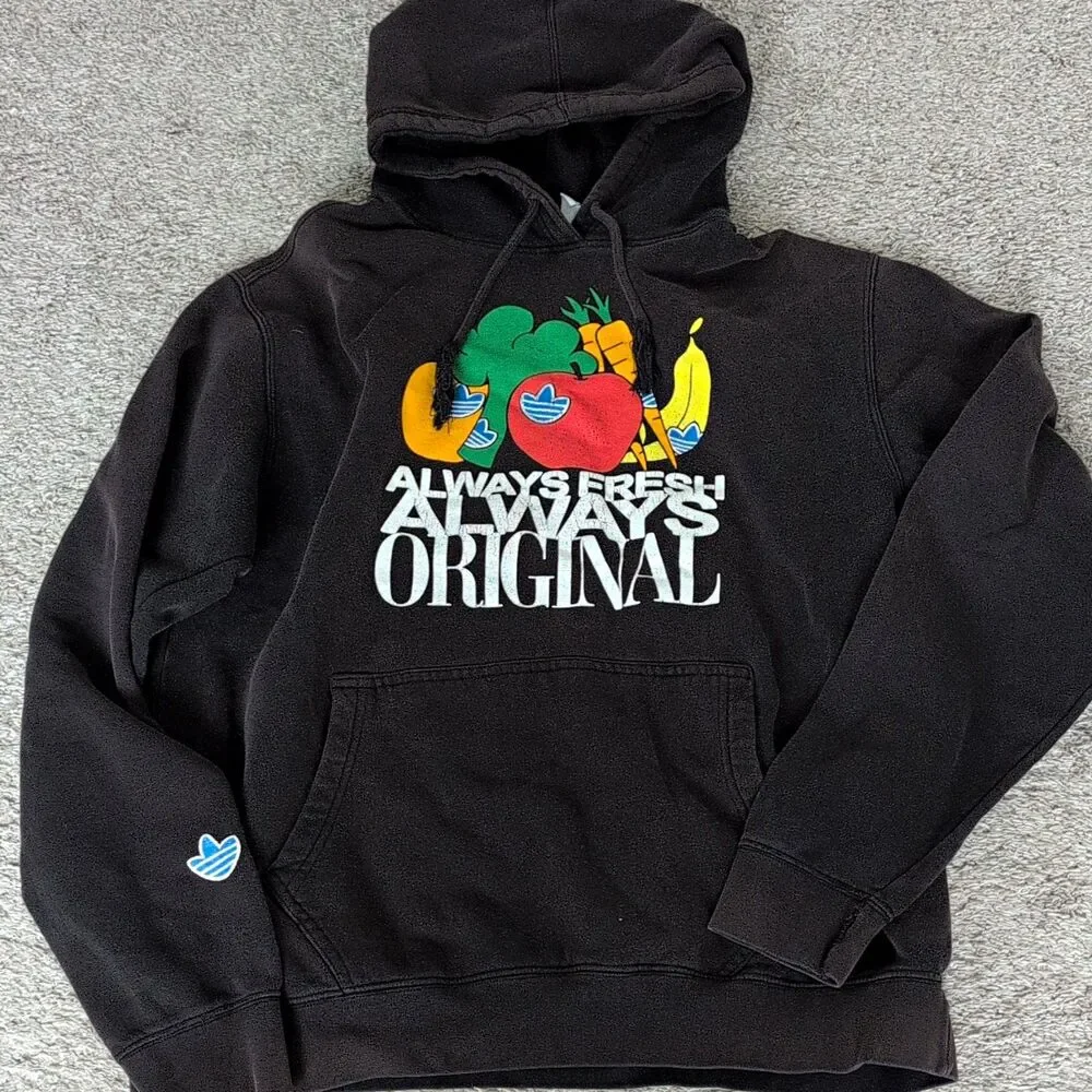 adidas Men's L Black Pullover Hoodie Always Fresh Always Original Graphic